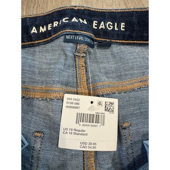 NWT American Eagle Next Level Stretch Dark Wash Capri Jeans Women’s Size 18R - Picture 3 of 4